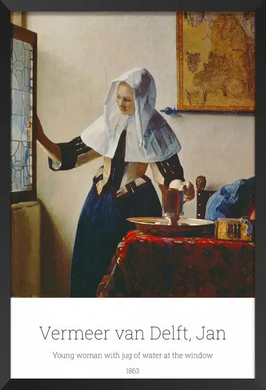 Jeune femme à la fenêtre par Jan Vermeer van Delft - tableau celebre