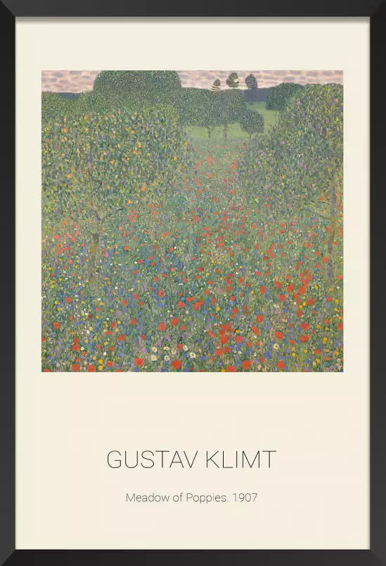 Meadow of poppies de klimt - tableau celebre