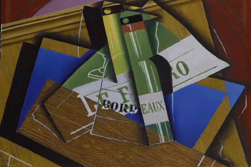 La bouteille de Bordeaux de Juan Gris - tableau celebre