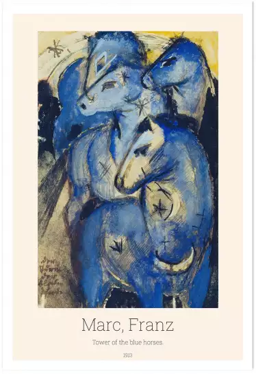 Chevaux bleus par Franz Marc - tableau celebre