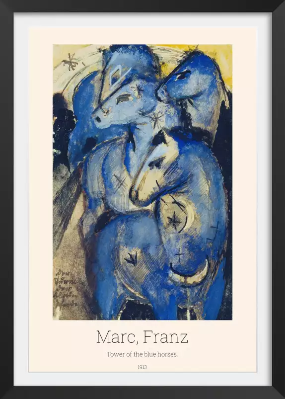 Chevaux bleus par Franz Marc - tableau celebre