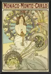 Chemin de Fers par Alphonse Mucha - cadre contemporain