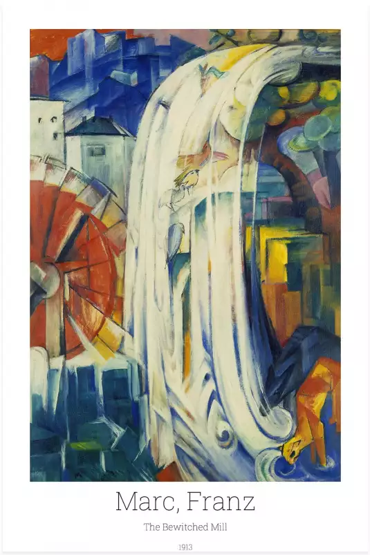 Le moulin ensorcelé par franz Marc - affiche de tableau celebre