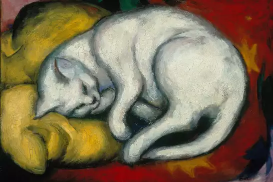 Le Chat Blanc de Franz Marc - tableau celebre