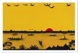 Coucher du soleil au Lac Togoville - tableau celebre