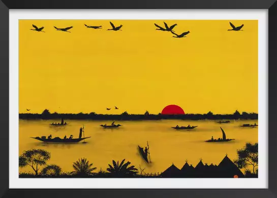 Coucher du soleil au Lac Togoville - tableau celebre