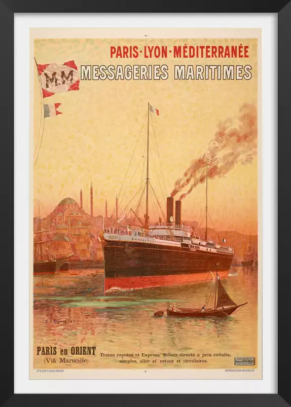 Pars Lyon Mediterrannée-Affiche de voyage vintage