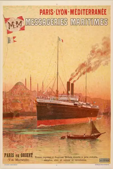 Pars Lyon Mediterrannée-Affiche de voyage vintage