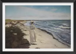 Dame à la plage en Nouvelle-Zélande - tableau celebre