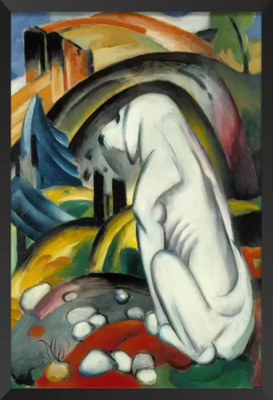 Le chien blanc par Franz Marc - tableau celebre