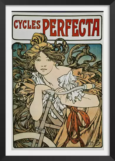 Publicité cycle par Alphonse Mucha - tableau celebre