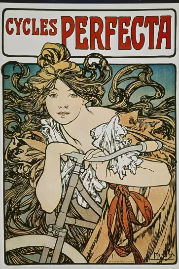 Publicité cycle par Alphonse Mucha - tableau celebre