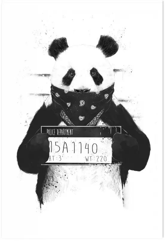 Wanted panda - animaux en noir et blanc
