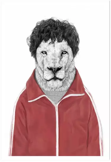 Lion - tableau animaux habillés