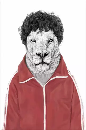 Lion - tableau animaux habillés