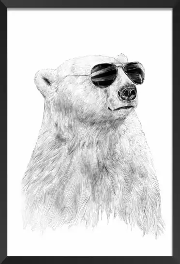 Ours polaire et lunette - tableau animaux habillés