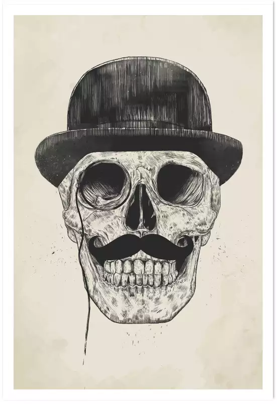 Skull moustache - tableau art contemporain