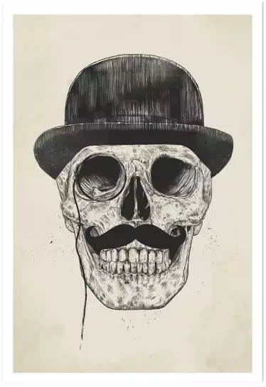 Skull moustache - tableau art contemporain