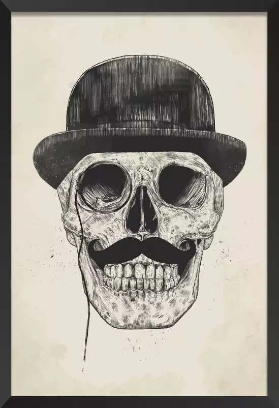 Skull moustache - tableau art contemporain