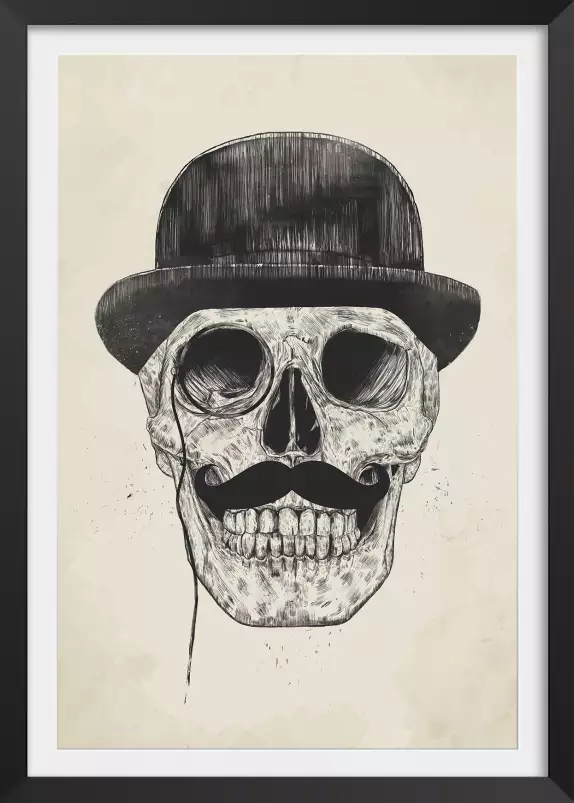 Skull moustache - tableau art contemporain