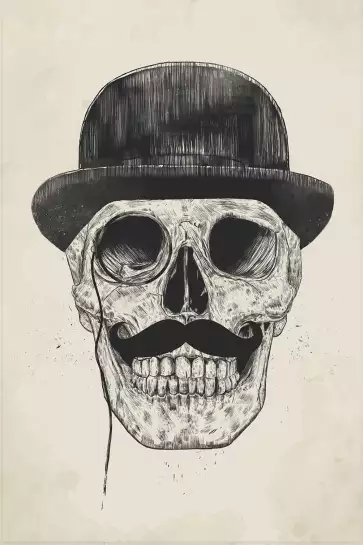 Skull moustache - tableau art contemporain