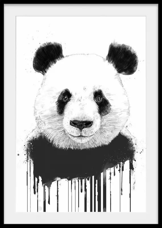 Panda flux Poster d animaux Hexoa