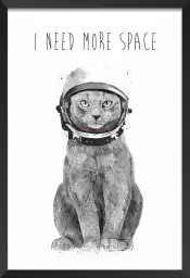 Space Kat - tableau animaux noir et blanc