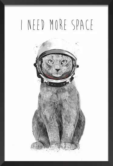 Space Kat - tableau animaux noir et blanc