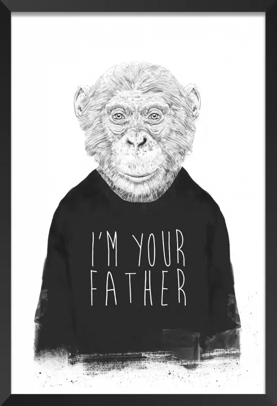 Singe father - animaux en noir et blanc