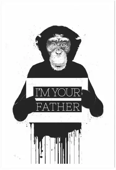 Chimpanze father - animaux en noir et blanc