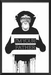 Chimpanze father - animaux en noir et blanc