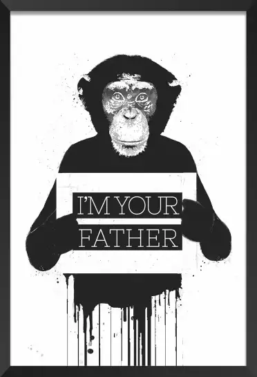 Chimpanze father - animaux en noir et blanc