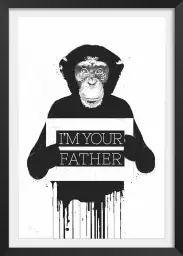 Chimpanze father - animaux en noir et blanc