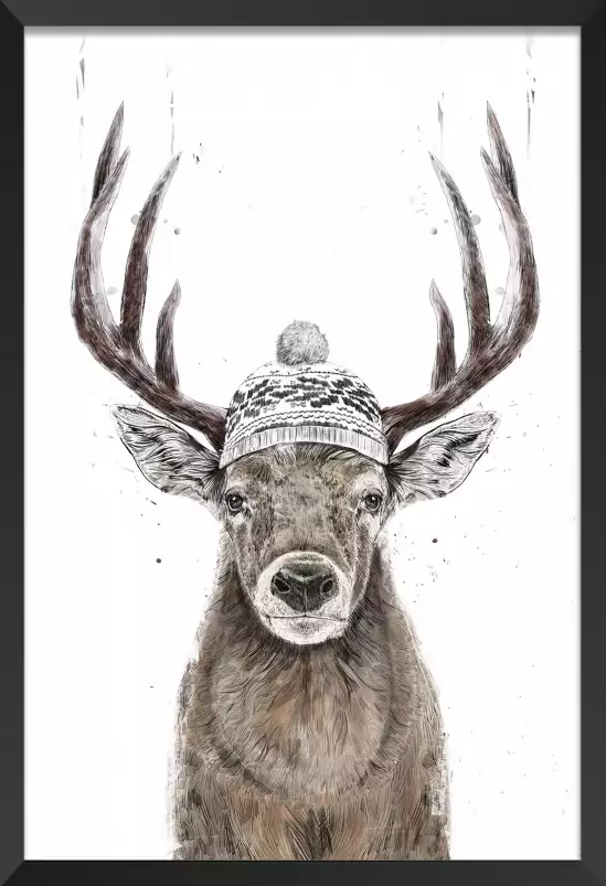 Winter deer - affiche animaux