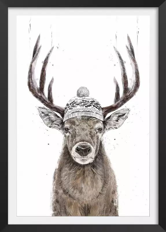 Winter deer - affiche animaux