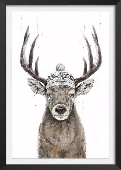 Winter deer - affiche animaux