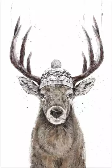 Winter deer - affiche animaux