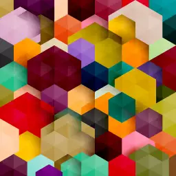 Cubes - tableau abstrait multicolore
