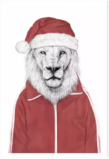 Santa lion - animaux déguisé