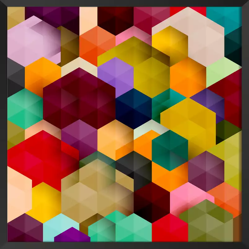 Cubes - tableau abstrait multicolore