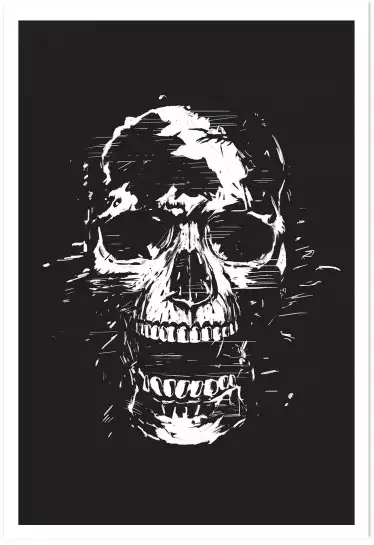 Skull pixel - affiches noir et blanc
