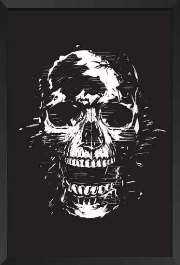 Skull pixel - affiches noir et blanc