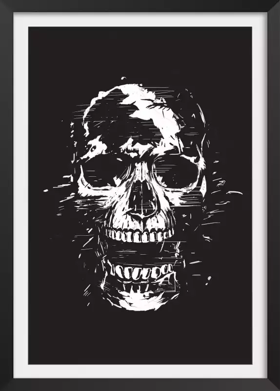 Skull pixel - affiches noir et blanc