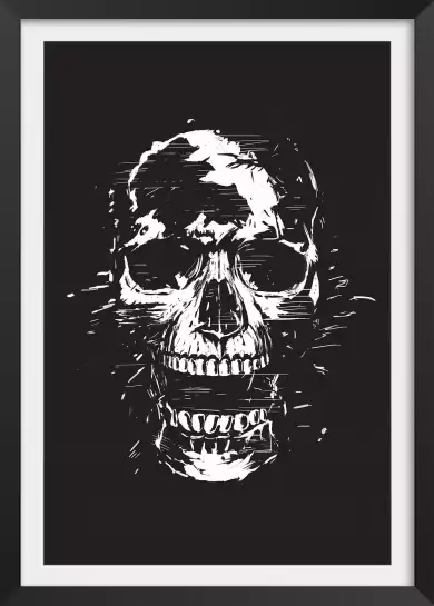 Skull pixel - affiches noir et blanc