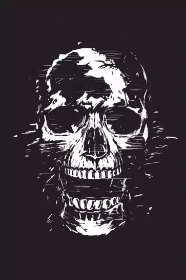 Skull pixel - affiches noir et blanc