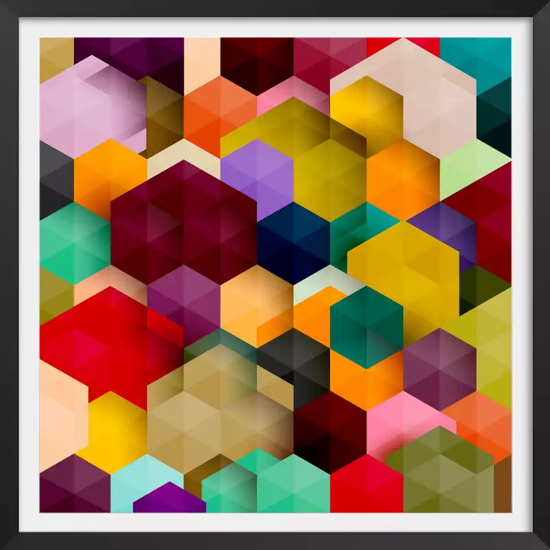 Cubes - tableau abstrait multicolore