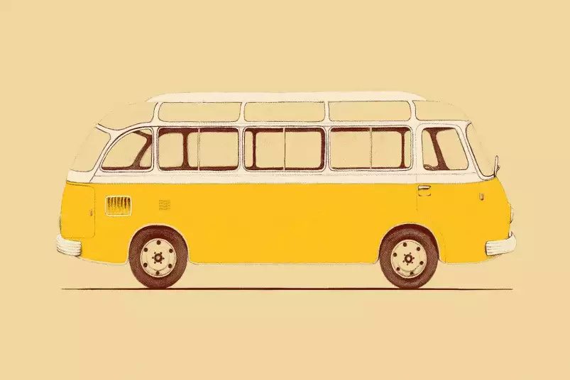 Yellow van - affiche voiture