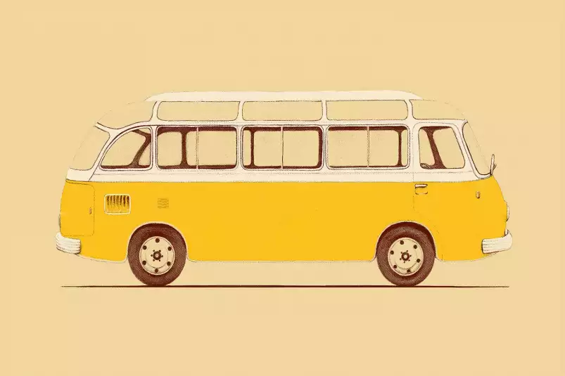 Yellow van - affiche voiture