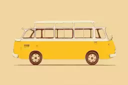 Yellow van - affiche voiture