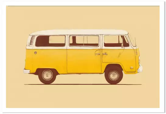 Fourgon jaune - poster voiture
